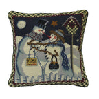 C&amp;F Home Snowman Couple Needlepoint Christmas Pillow
