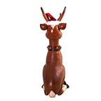 Toscano Santa's Red-Nosed Christmas Reindeer Statue: Sitting Large