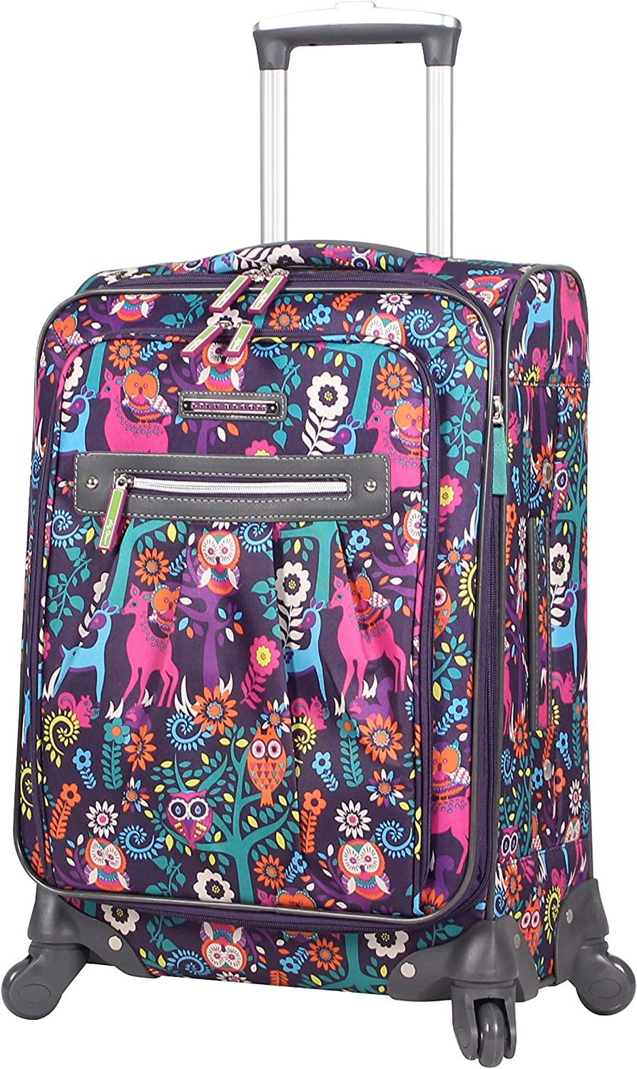 Carry On Expandable  Pattern Luggage With Spinner Wheels For Woman (20in, Wildwoods)
