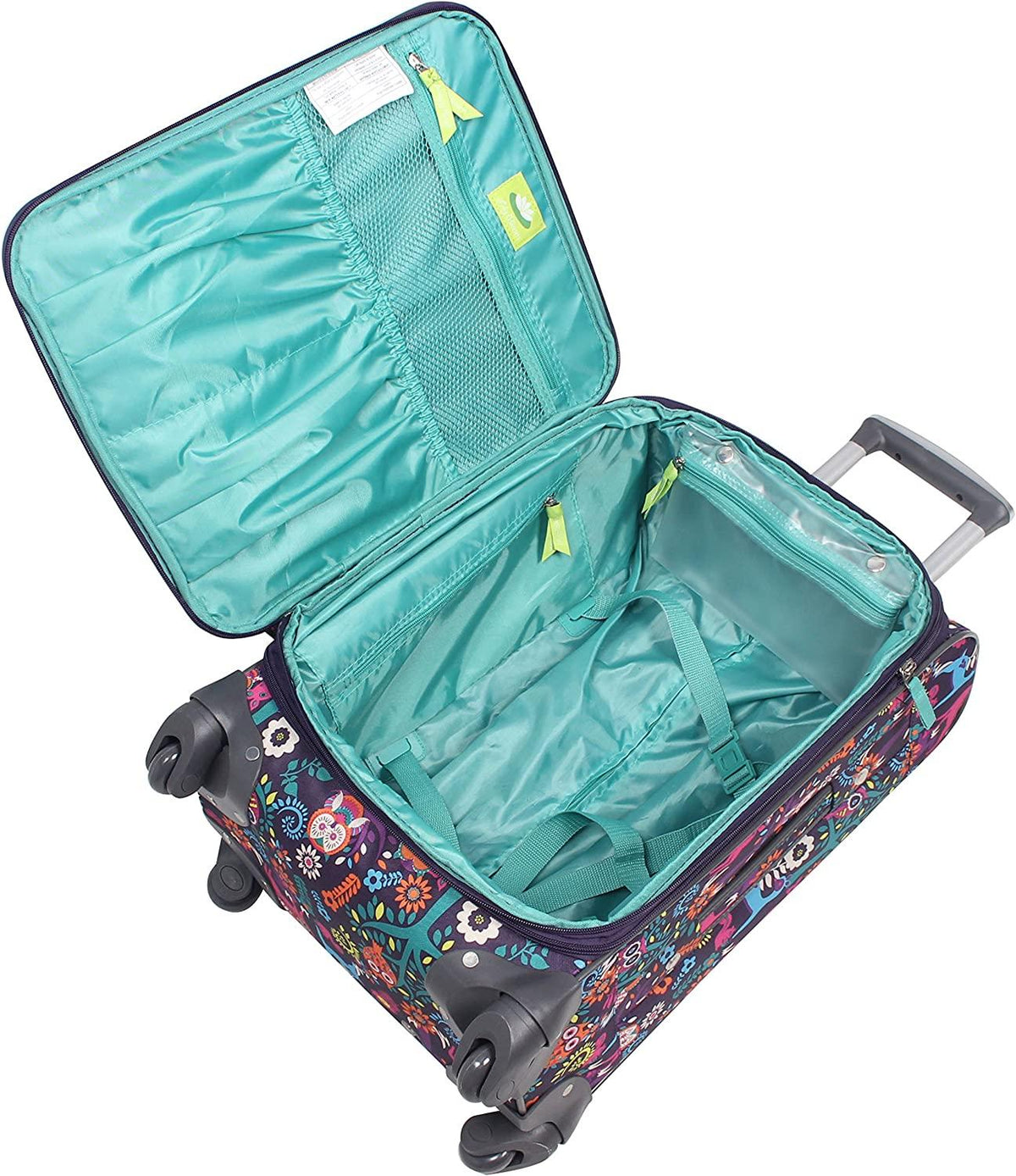Carry On Expandable  Pattern Luggage With Spinner Wheels For Woman (20in, Wildwoods)