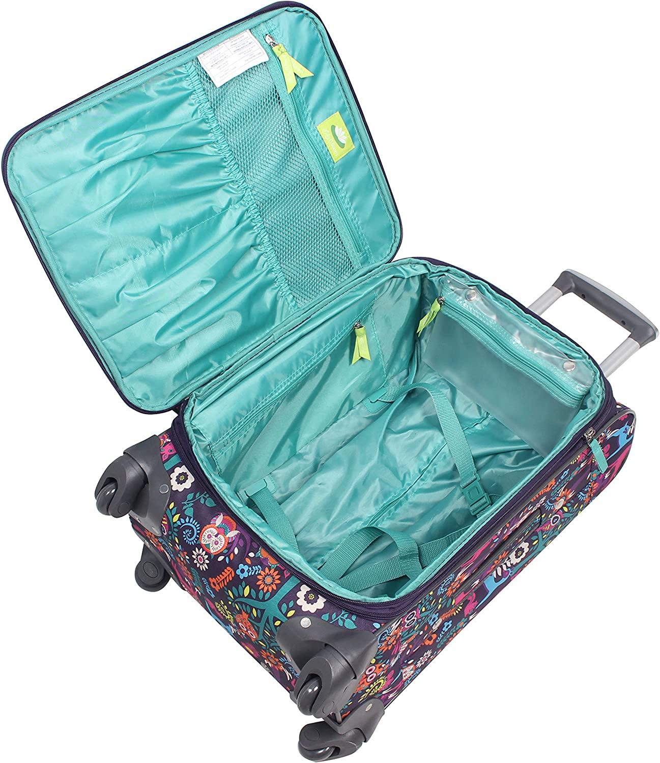 Luggage Set 4 Piece Suitcase Collection With Spinner Wheels For Woman (Wildwoods)