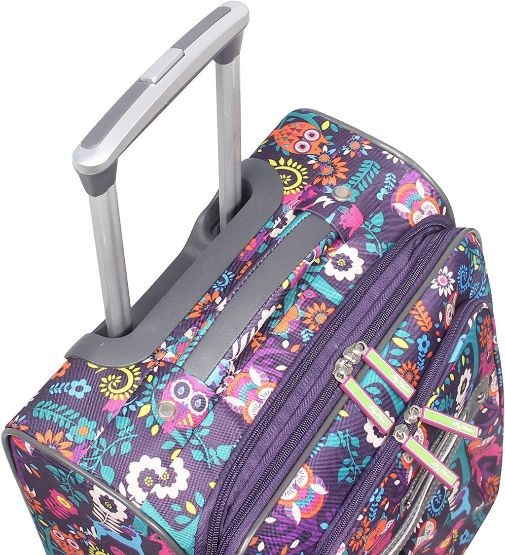 Carry On Expandable  Pattern Luggage With Spinner Wheels For Woman (20in, Wildwoods)