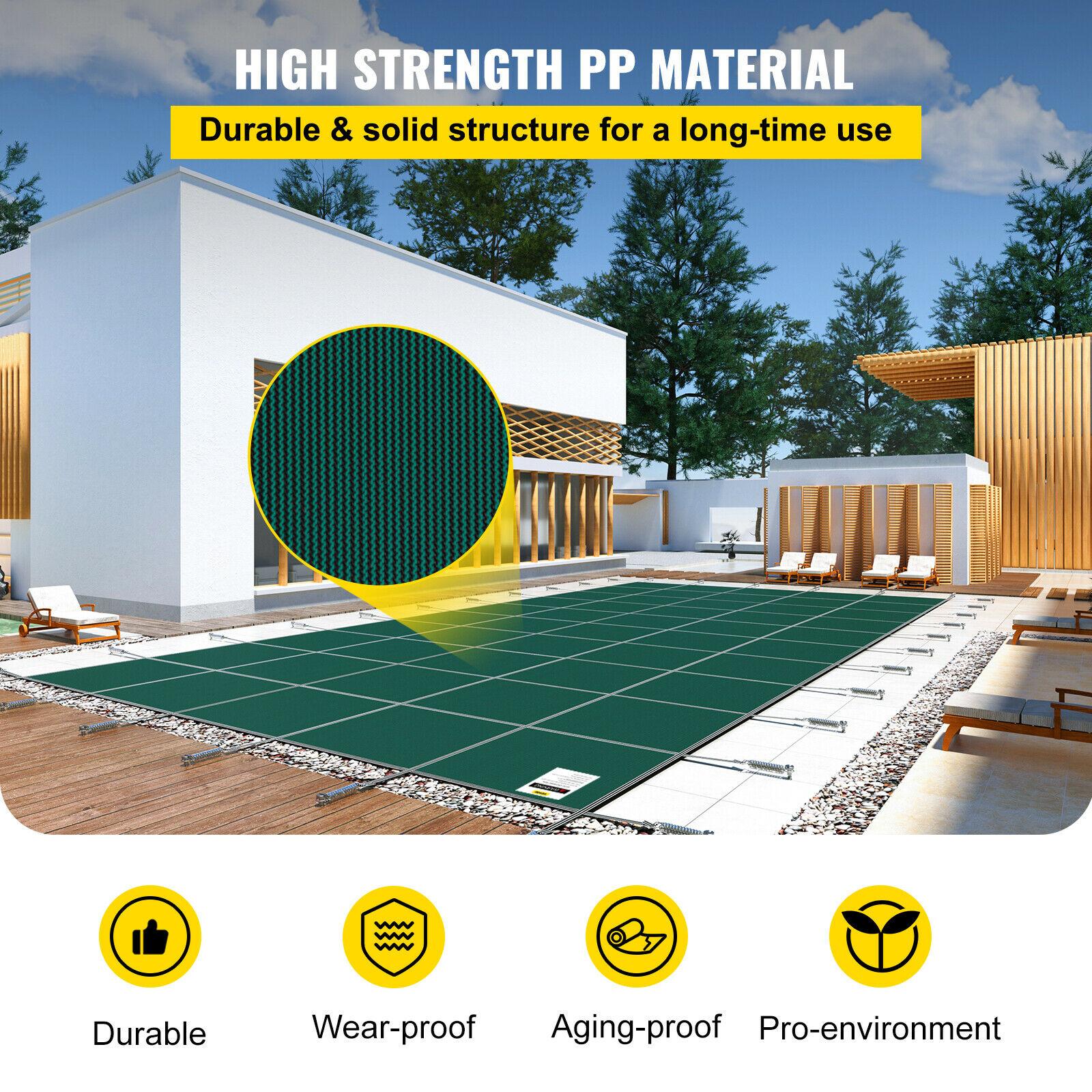 vevor swimming pool safety cover inground 18x42ft rectangle fitting 16x40ft pool