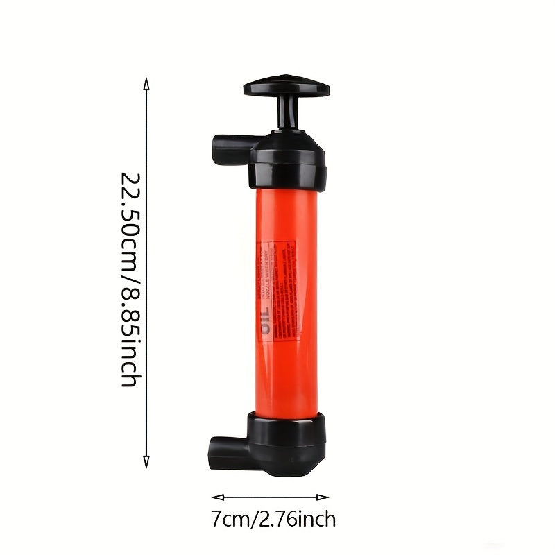 Siphon Fuel Liquid Transfer Pump Kit-Multi-Use Hand Gasoline, Oil, Liquid And Air Pump-Red Travel Emergency Manual Vehicle Car Tool