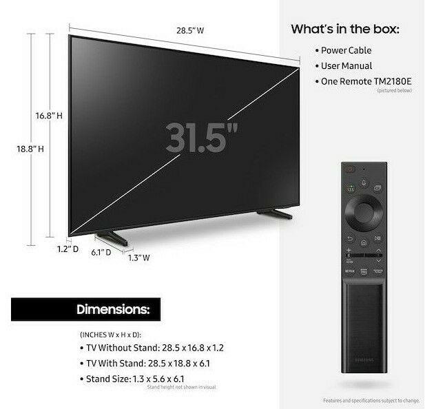 samsung 32" q60a qled 4k ultra hd hdr smart tv - 2021 model *qn32q60a