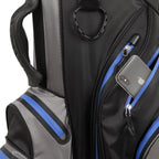 Ram Golf Waterproof Cart Bag - 14 Way Club Dividers Black/Grey/Blue