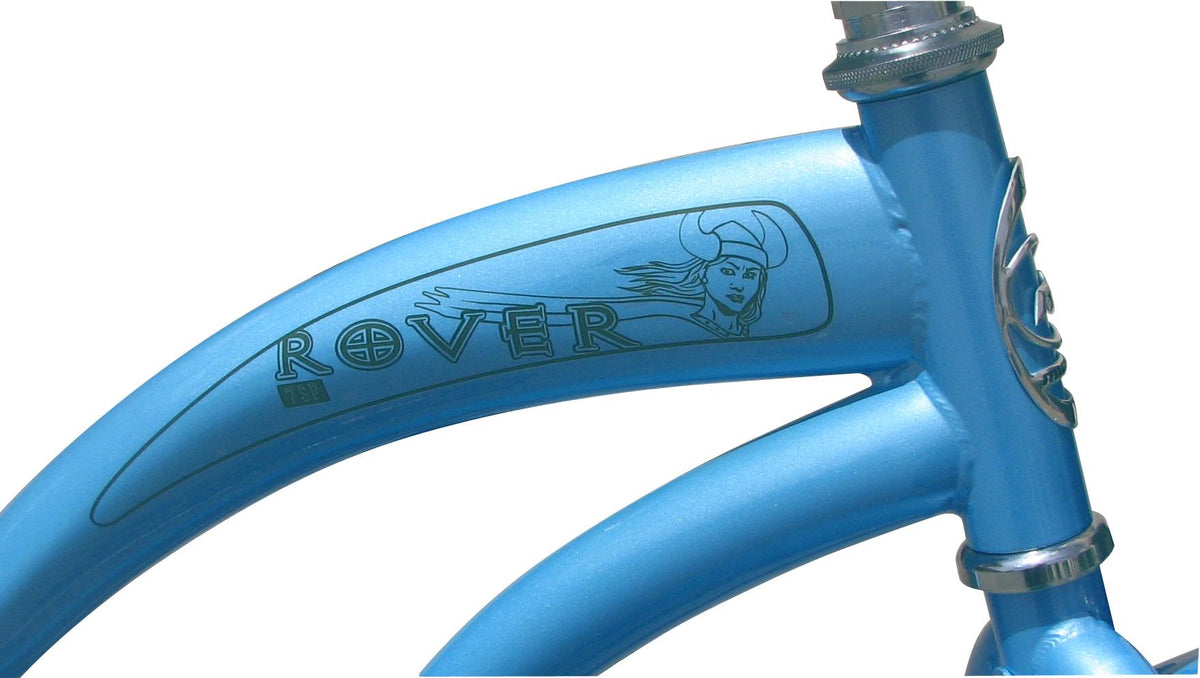 Micargi ROVER 7 Speed Beach Cruiser  TX-35 7 Speed V-Brake  Steel Spokes One Piece Crank Alloy Baby Blue Rims 36H Color: Baby Blue