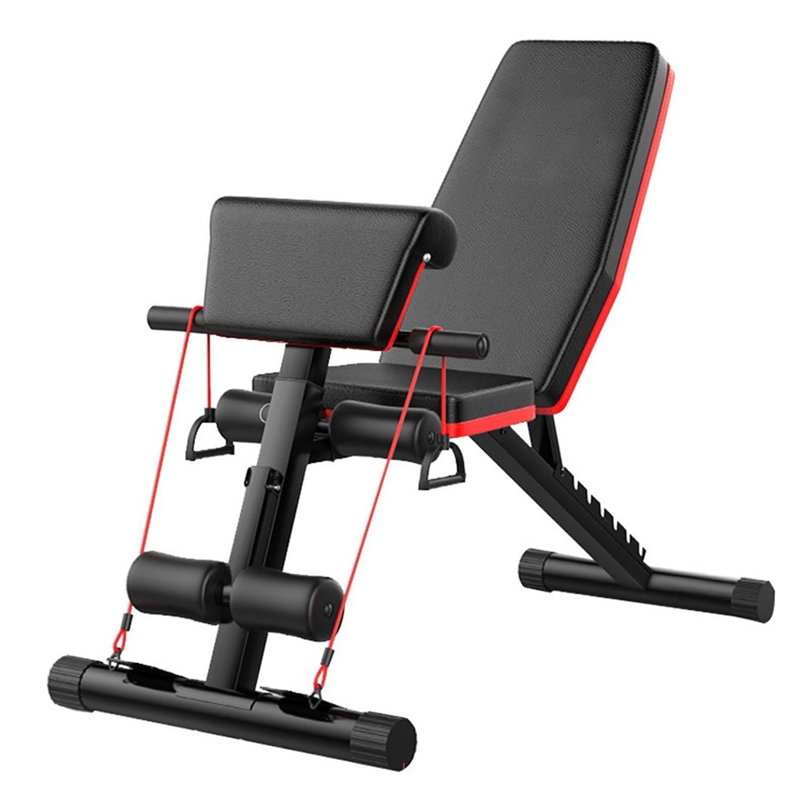 VANLOFE Weight Bench 閳 Adjustable Weight Bench Exercise Bench with Elastic Strings for Full Body Training