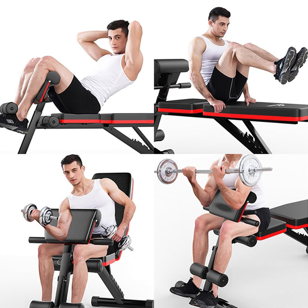 VANLOFE Weight Bench 閳 Adjustable Weight Bench Exercise Bench with Elastic Strings for Full Body Training