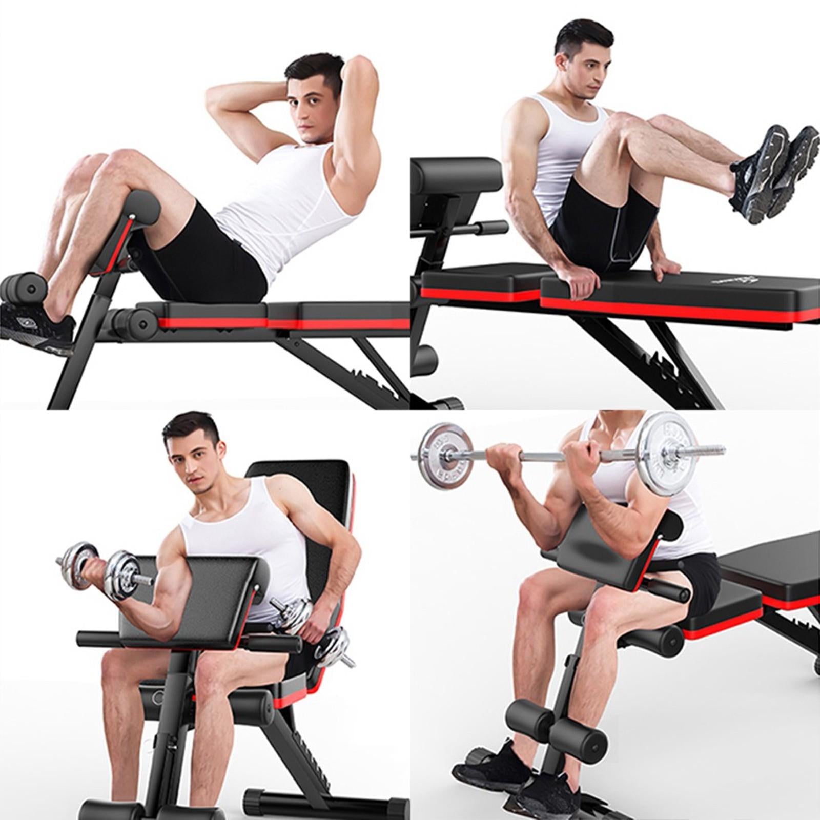 VANLOFE Weight Bench 閳 Adjustable Weight Bench Exercise Bench with Elastic Strings for Full Body Training