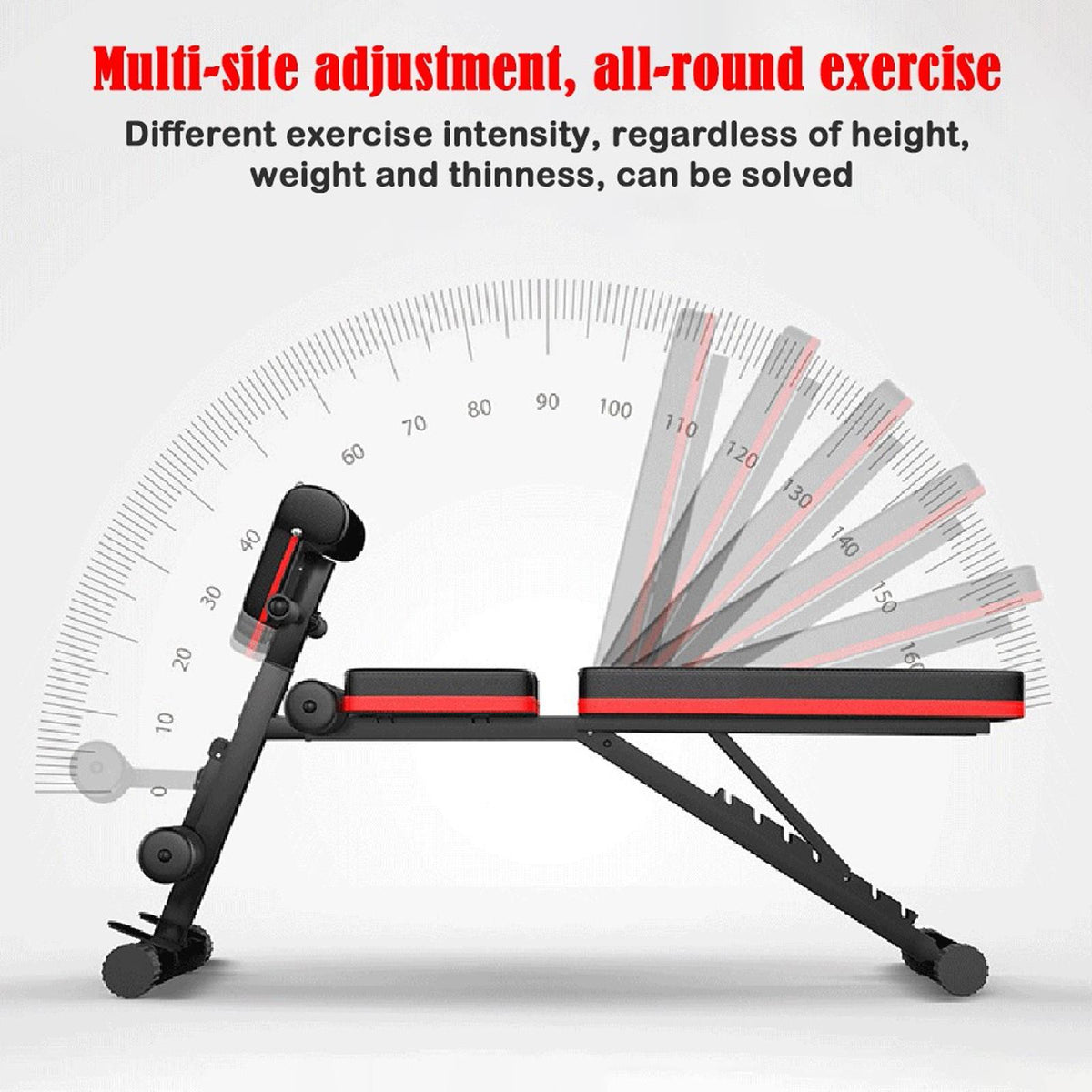 VANLOFE Weight Bench 閳 Adjustable Weight Bench Exercise Bench with Elastic Strings for Full Body Training