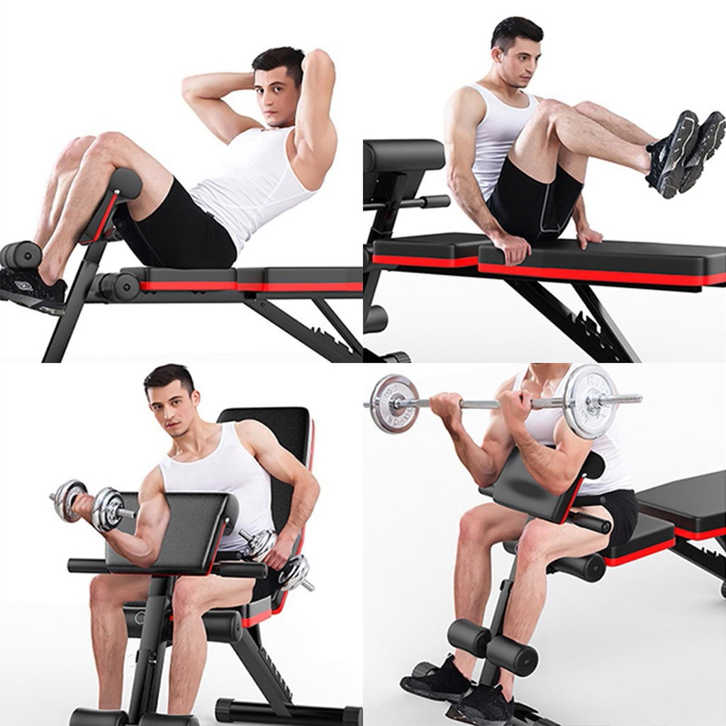 VANLOFE Weight Bench 閳 Adjustable Weight Bench Exercise Bench with Elastic Strings for Full Body Training