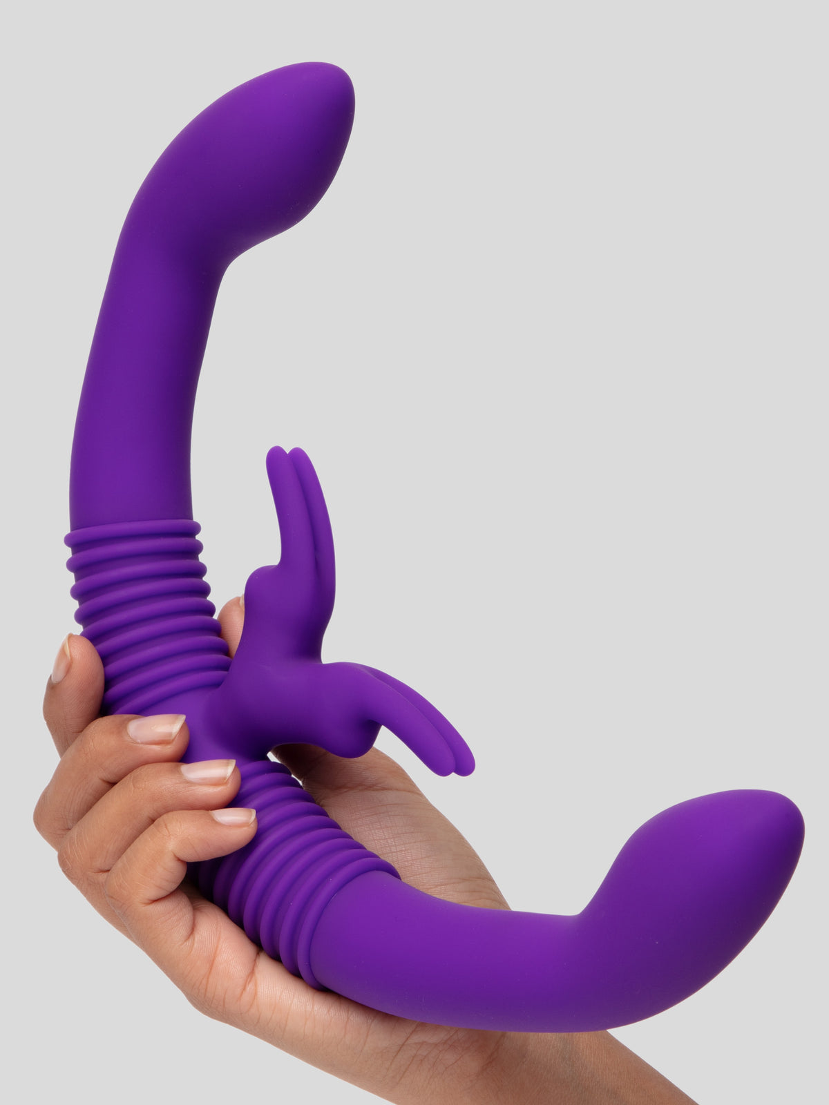 Together Toy Remote Control Dual Motor Couple's Rabbit Vibrator, Purple