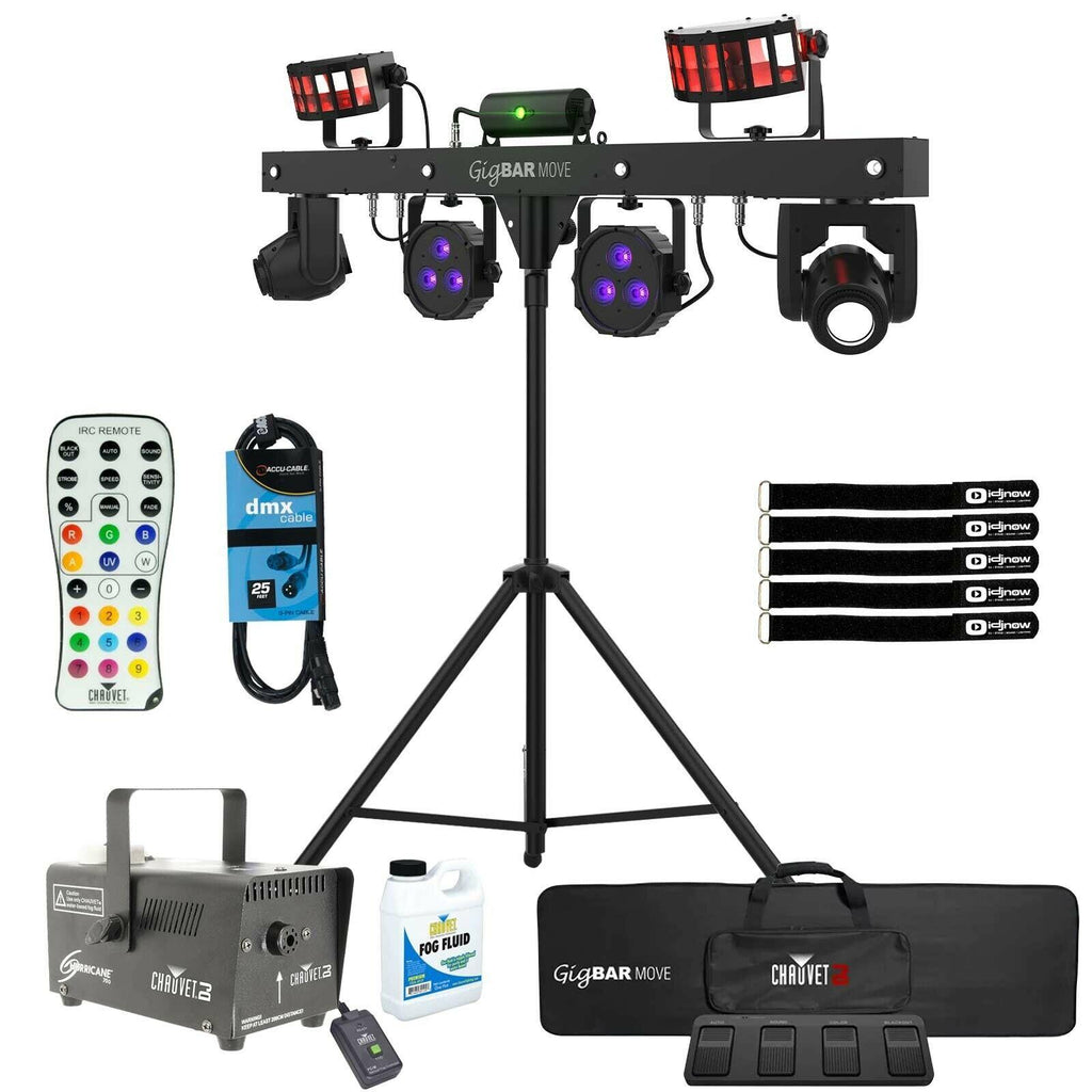 Chauvet DJ GigBar Move LED Moving Head Par Effect Light System w Fog Machine