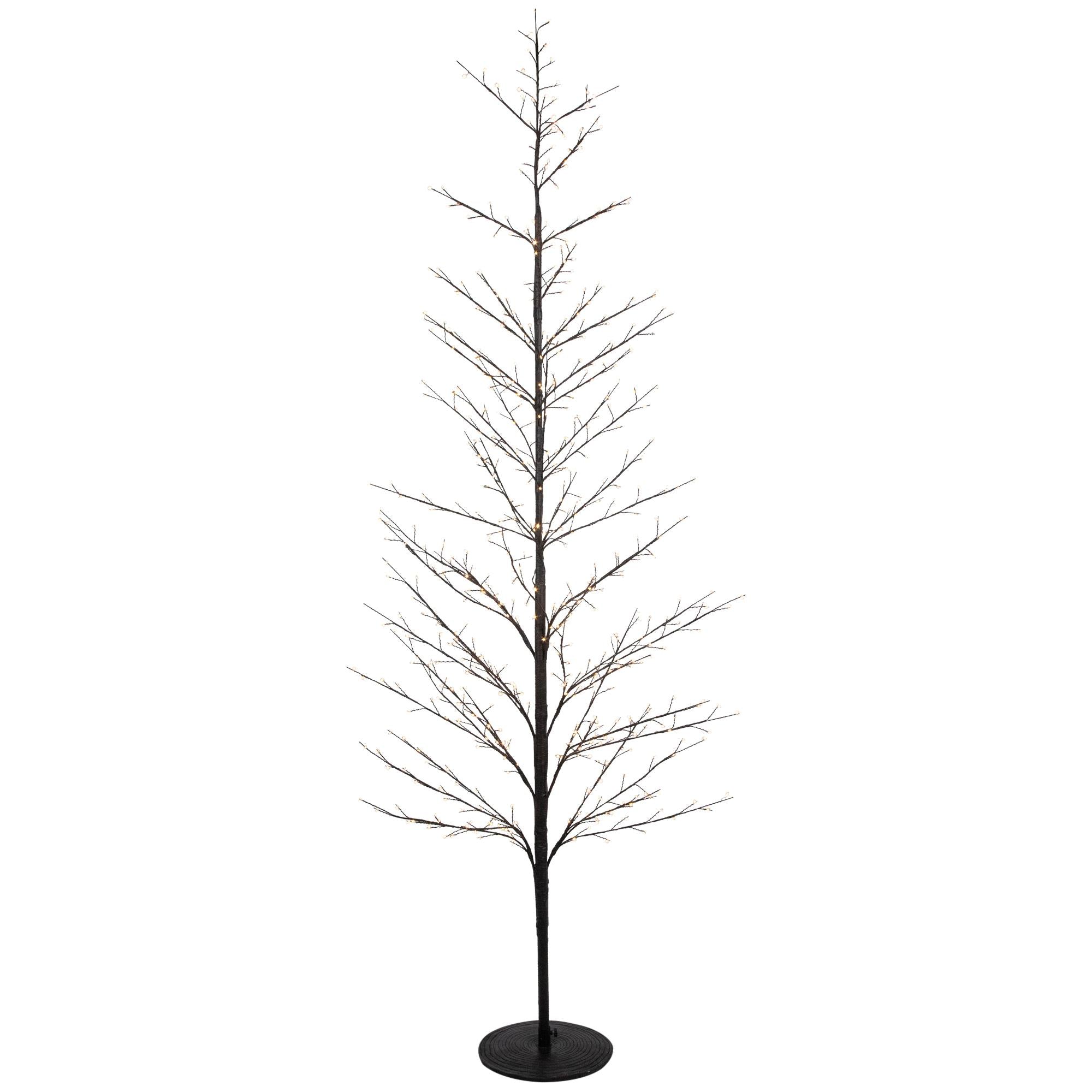 7' Matte Black Tree Warm White LED Copper Wire Lights