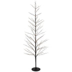 7' Matte Black Tree Warm White LED Copper Wire Lights