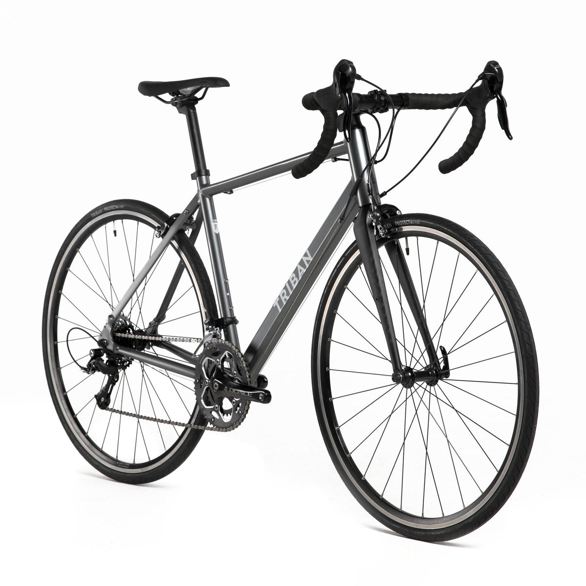 Decathlon Triban RC120, Rim Brake Aluminum Road Bike, Small, Grey