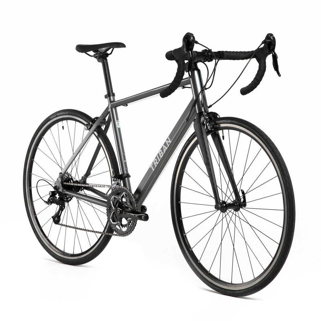 Decathlon Triban RC120, Rim Brake Aluminum Road Bike, Small, Grey