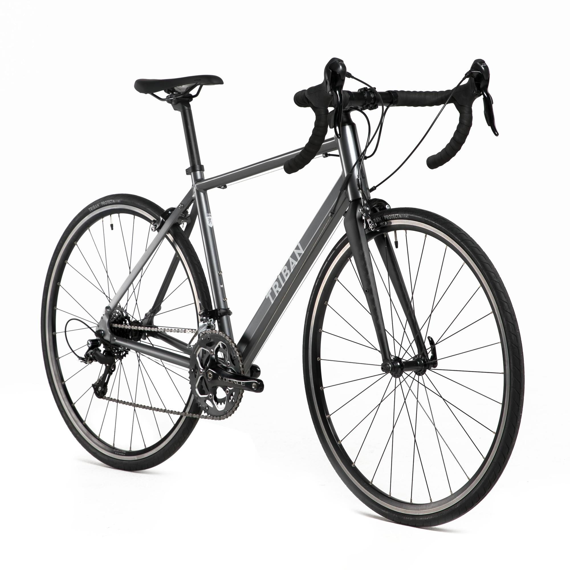 Decathlon Triban RC120, Rim Brake Aluminum Road Bike, Small, Grey