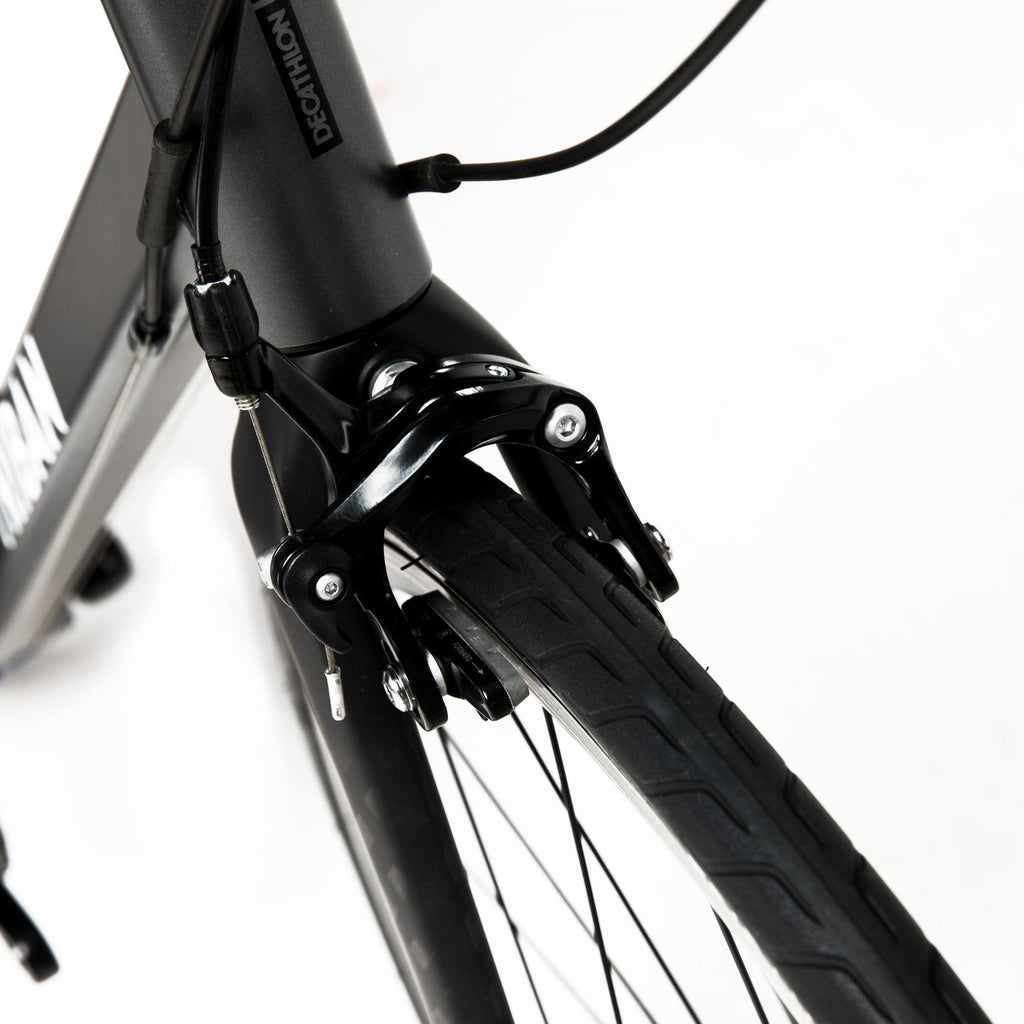 Decathlon Triban RC120, Rim Brake Aluminum Road Bike, Small, Grey