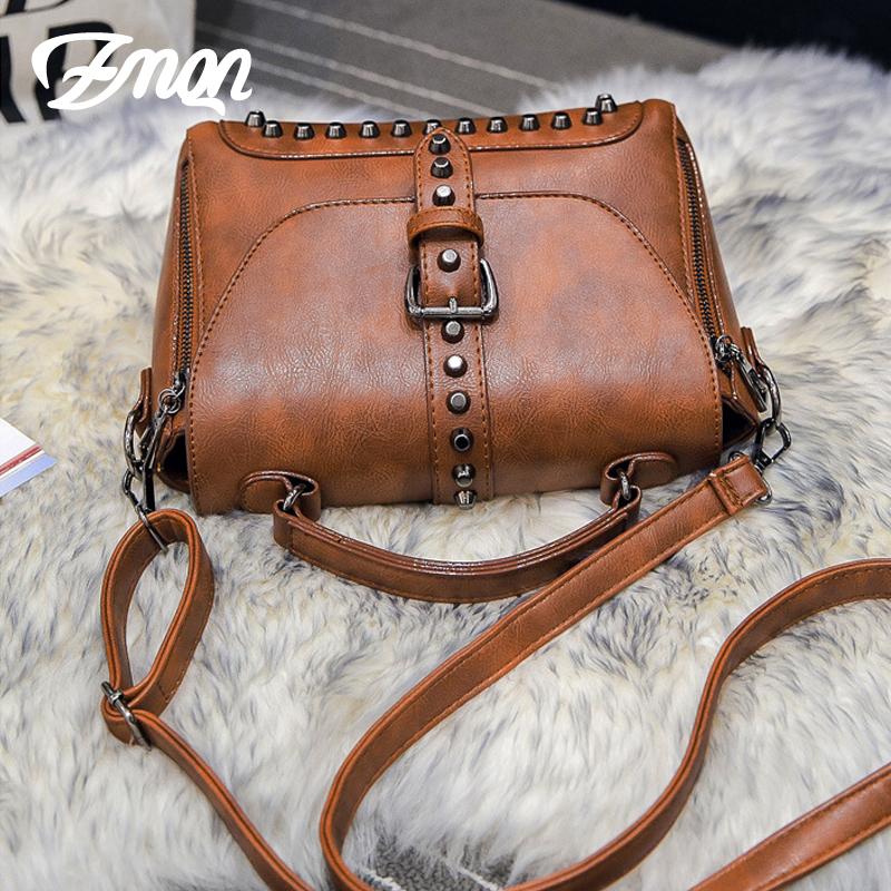 Bag - Vintage Leather Bags Rivet Handbags