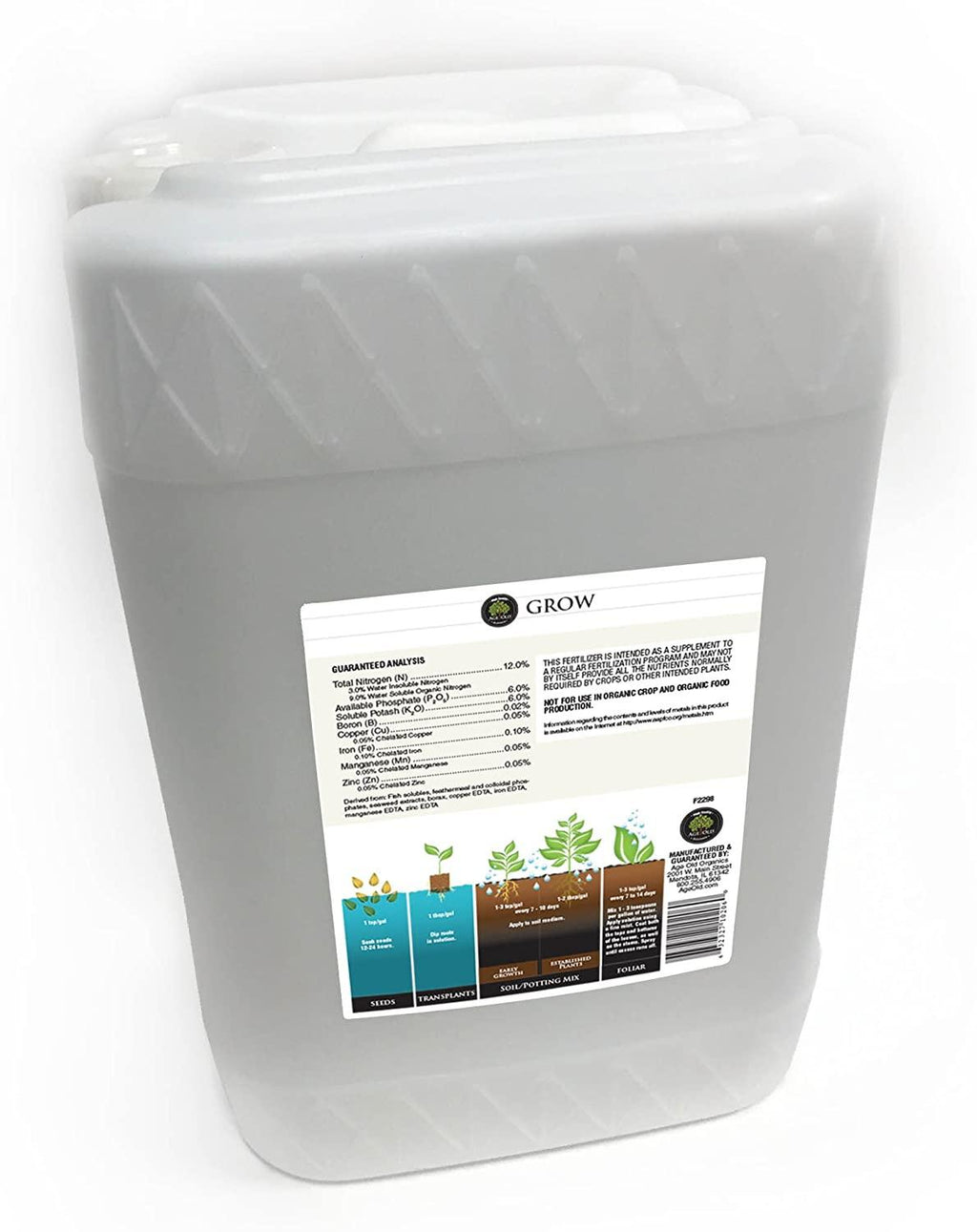age old grow natural based liquid fertilizer, 6-gallon