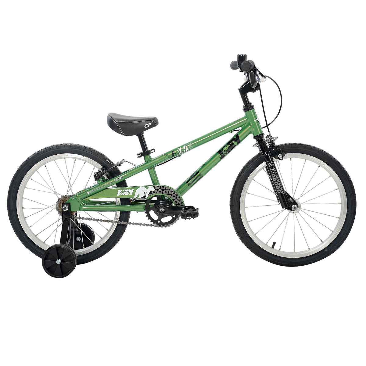 Joey 3.5 Ergonomic Kids Bicycle, For Boys or Girls, A3-6, Height 37-47 inches, in Green