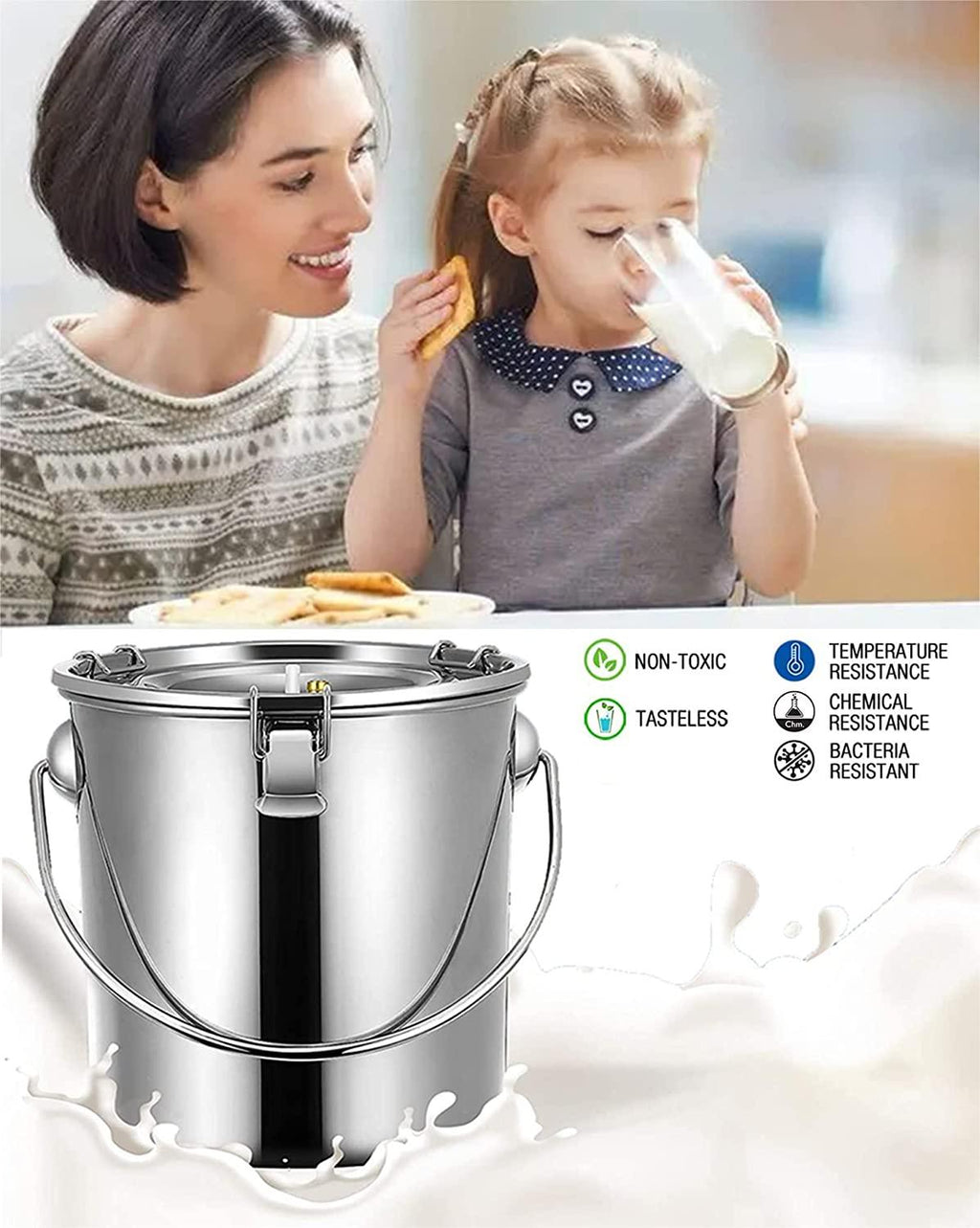 lyfreen rechargeable milking machine for cows, adjustable impulse milking supplies portable vacuum pump milker with bucket livestock domestic farm milking device(7l)