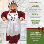36 in. Christmas Baking Mrs. Claus with Apron, Christmas Cookies, Music and Motion
