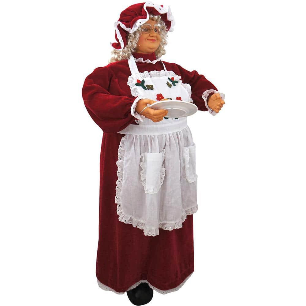 36 in. Christmas Baking Mrs. Claus with Apron, Christmas Cookies, Music and Motion