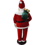 58 in. Christmas Traditional Dancing Santa Claus with Wreath and Gift Sack