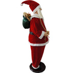 58 in. Christmas Traditional Dancing Santa Claus with Wreath and Gift Sack
