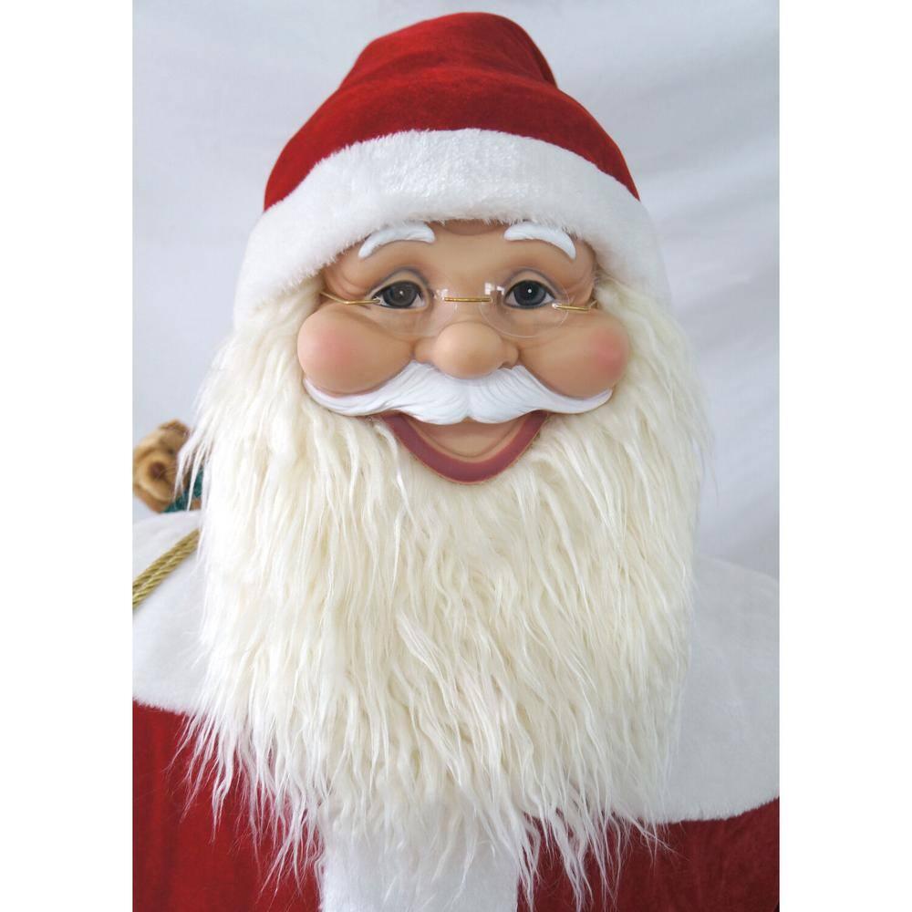 58 in. Christmas Traditional Dancing Santa Claus with Wreath and Gift Sack