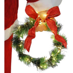 58 in. Christmas Traditional Dancing Santa Claus with Wreath and Gift Sack