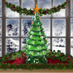 3 ft. Pre-Lit Artificial Christmas Tree with Illuminated Star and Vintage Bulb Covers in Green