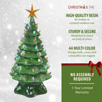 3 ft. Pre-Lit Artificial Christmas Tree with Illuminated Star and Vintage Bulb Covers in Green