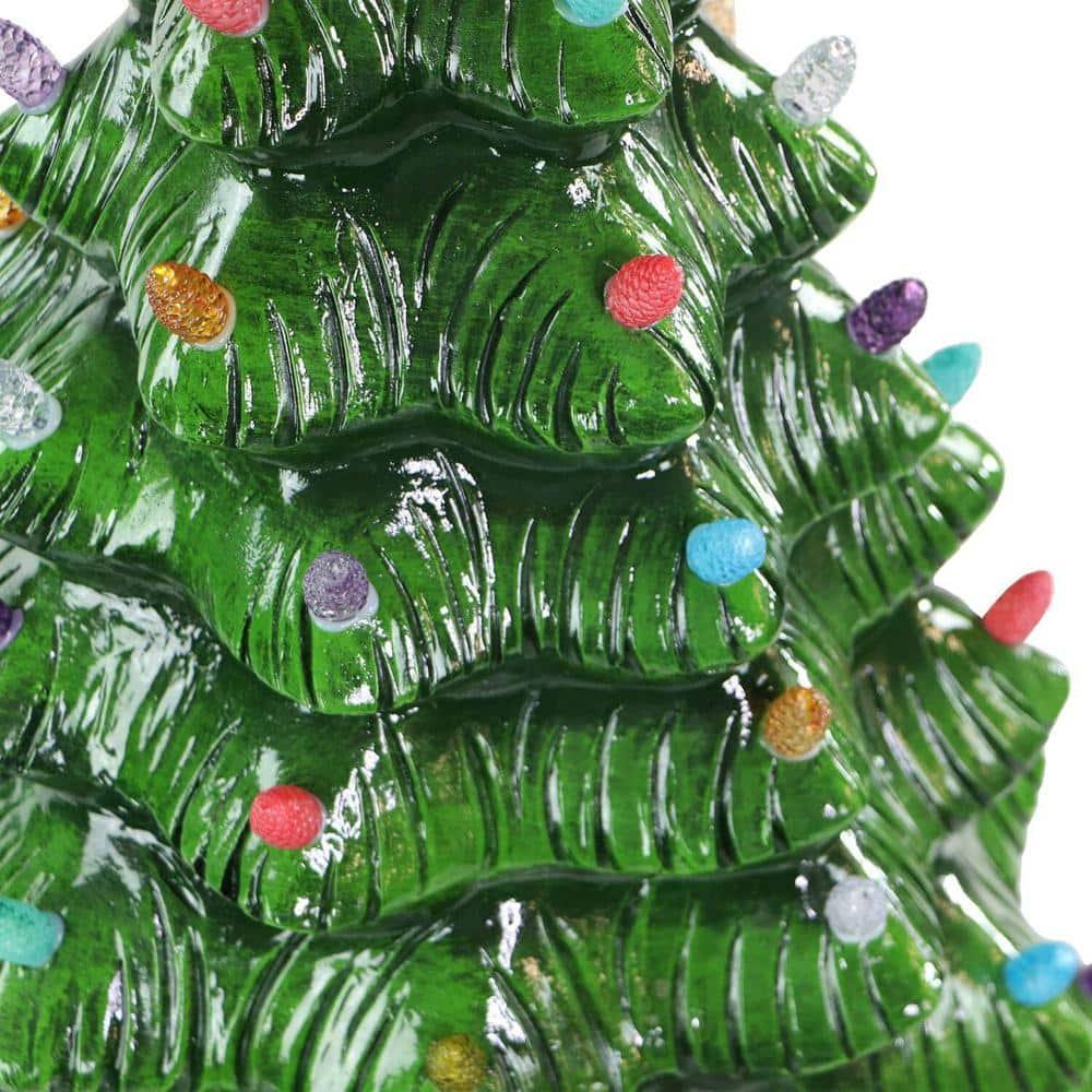 3 ft. Pre-Lit Artificial Christmas Tree with Illuminated Star and Vintage Bulb Covers in Green