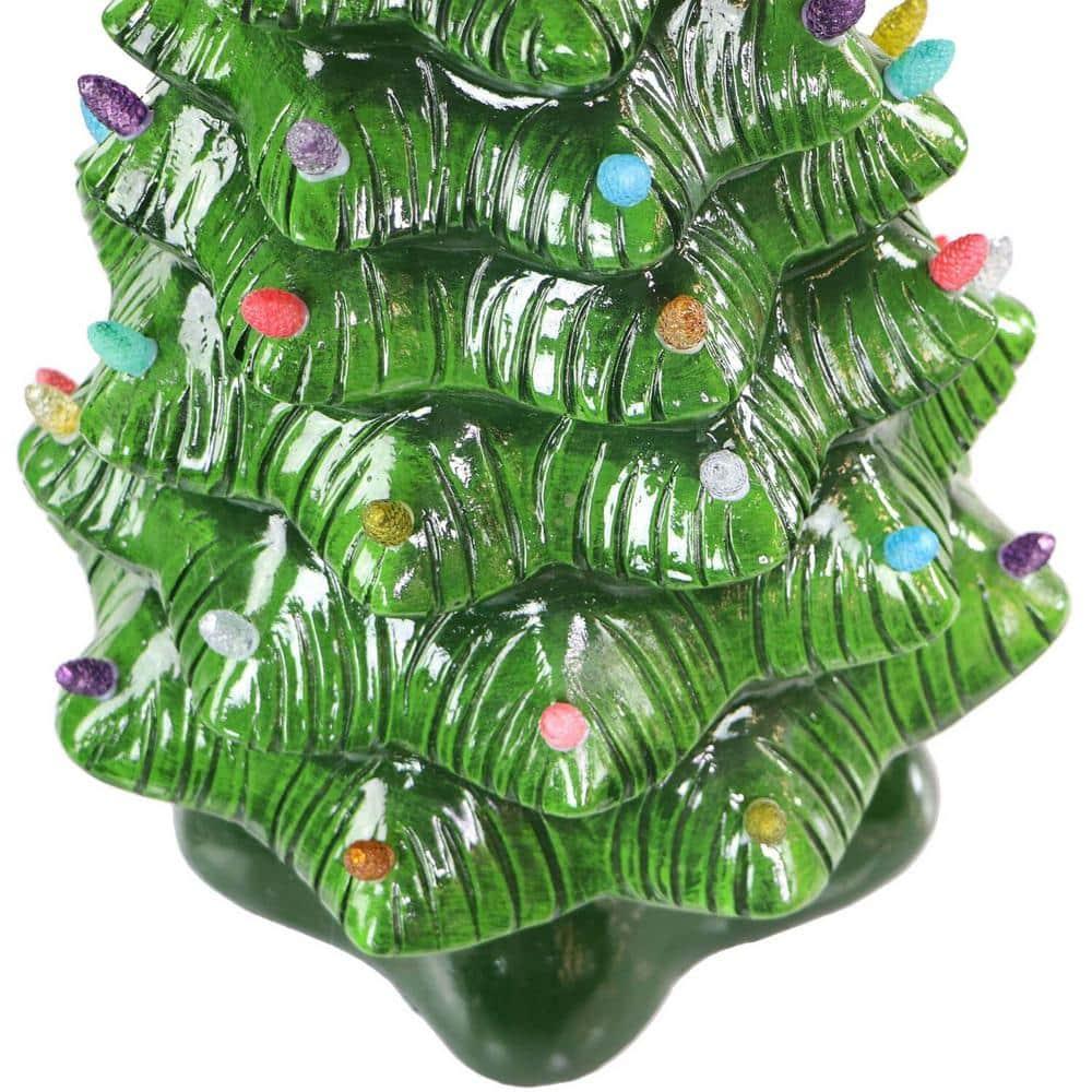 3 ft. Pre-Lit Artificial Christmas Tree with Illuminated Star and Vintage Bulb Covers in Green