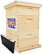 10 frame hive kit includes wooden frames &amp; waxed rite-cell foundation (2 deep boxes, 1 medium box)