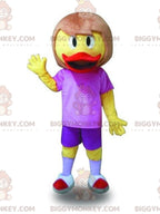 Duck BIGGYMONKEYmascot costume with hair. women's suit