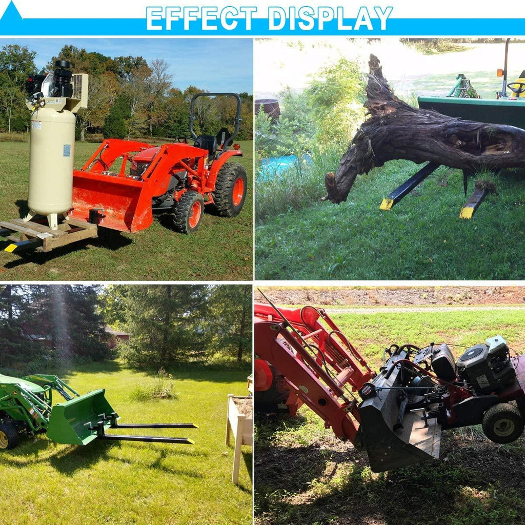 sulythw clamp on pallet forks for tractor bucket heavy duty 60" 4500lbs capacity skid steer forks