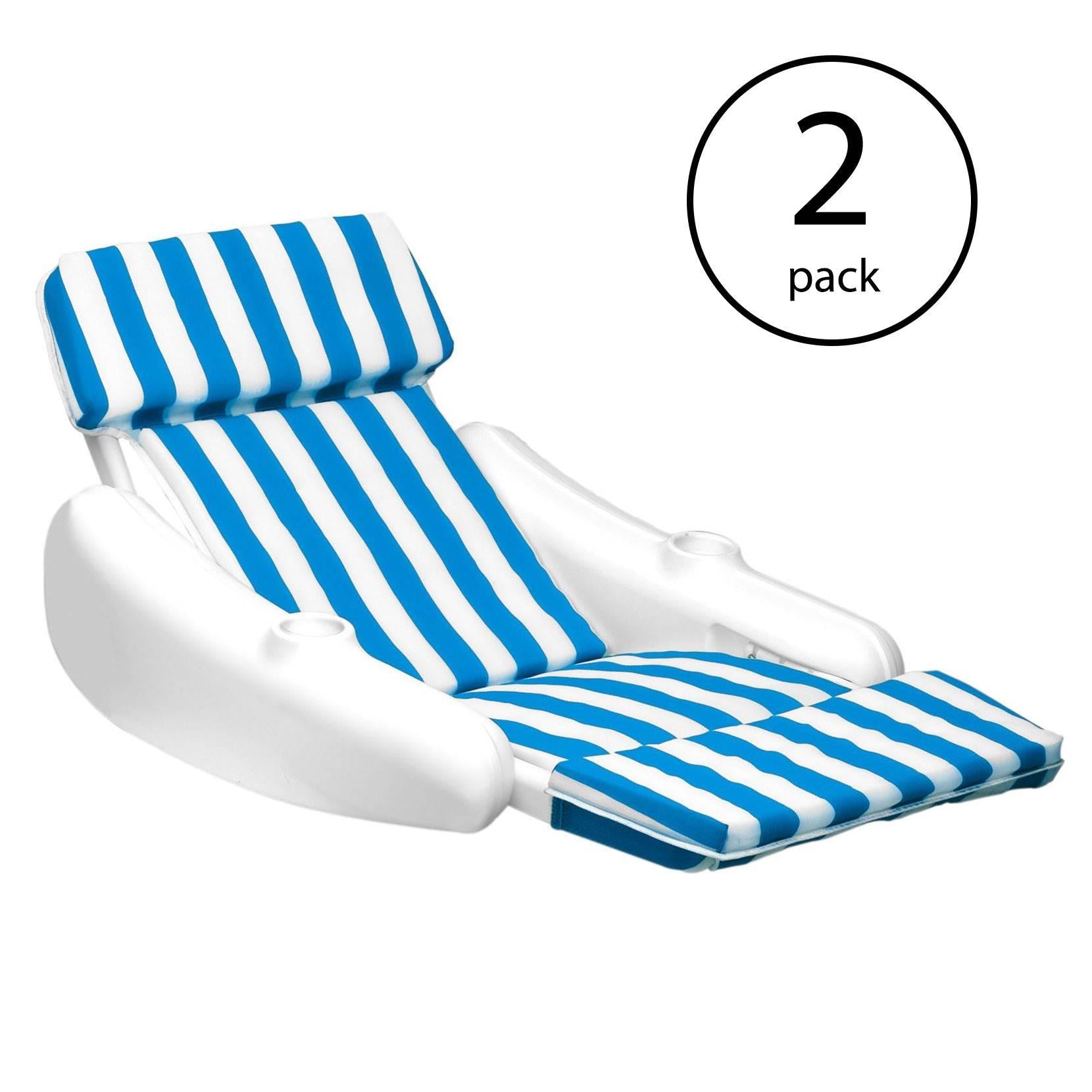 Swimline SunChaser Swimming Pool Padded Floating Luxury Chair Lounger with Pillow and Cupholders, No Inflation Necessary (2