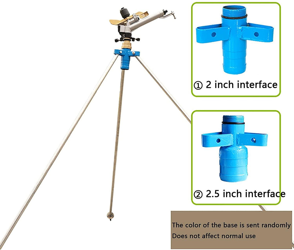 DDSFDS Lawn High Sprinklers,1.5 Inch Female Thread Garden Metal Pulsating Sprinkler Irrigation Nozzles Watering System,for Irrigation High Plants (Size : 2in)