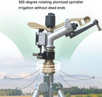 DDSFDS Water Sprinkler, 1.5" Female Thread Long Spray Distance Sprinkler Farm Garden Irrigation Watering Tool Big Covering Range Lawn Tripod Bracket (Size : Sprinklers and Tripod)