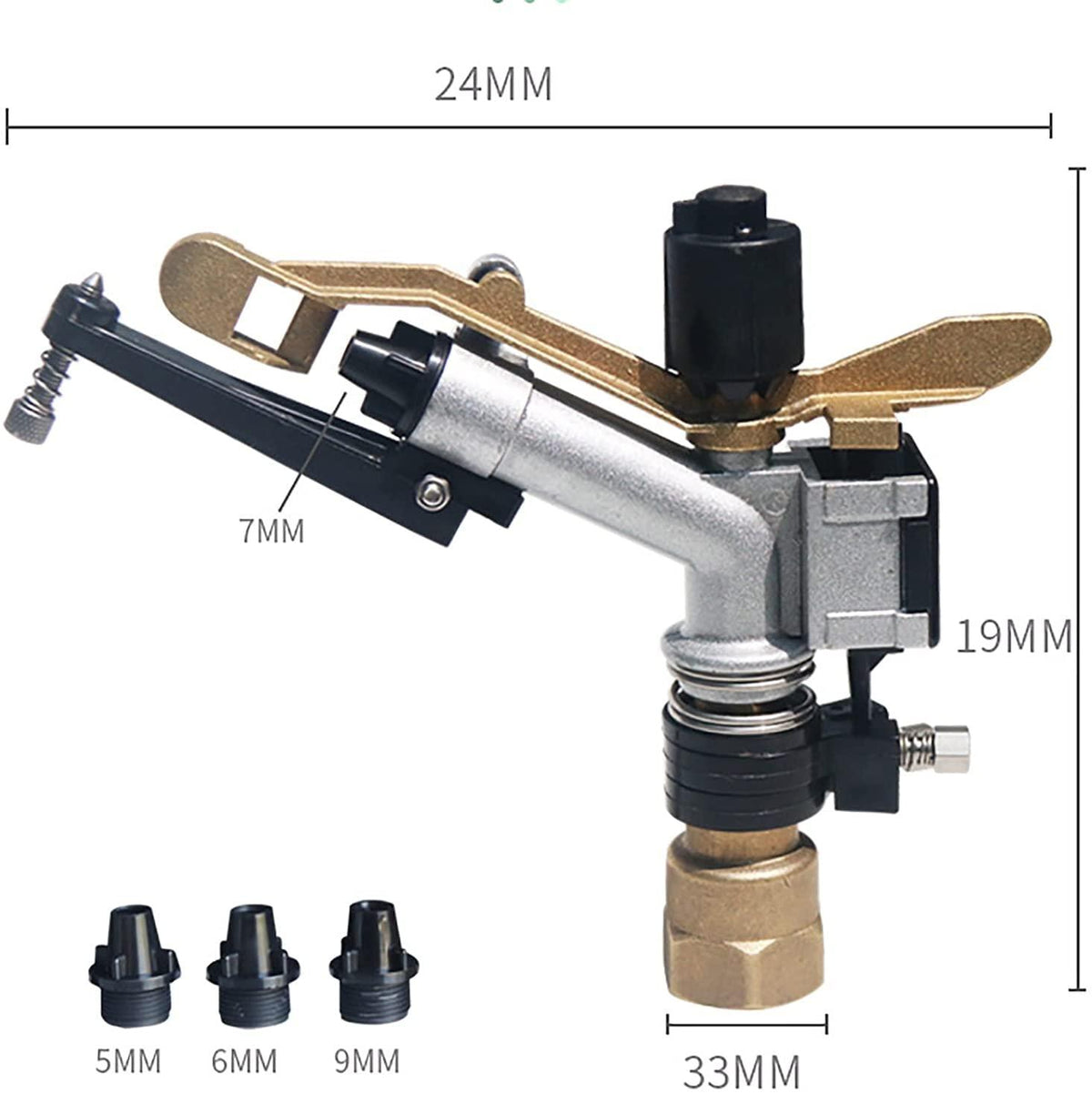 DDSFDS Water Sprinkler, 1.5" Female Thread Long Spray Distance Sprinkler Farm Garden Irrigation Watering Tool Big Covering Range Lawn Tripod Bracket (Size : Sprinklers and Tripod)
