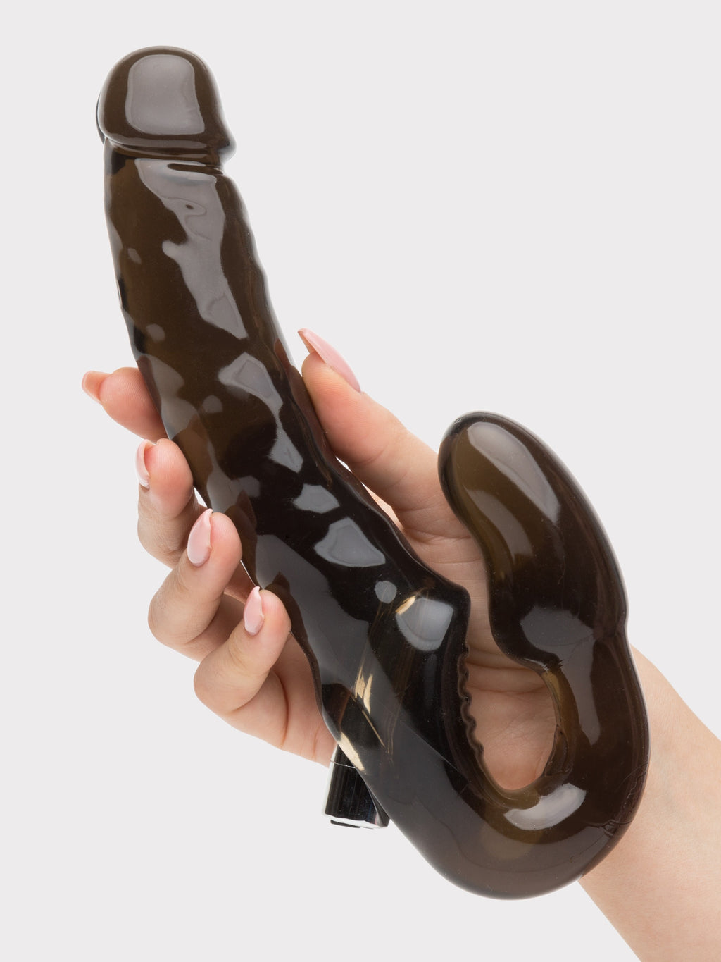 Lovehoney Double Dipper Vibrating Strapless Strap-On Dildo 7 Inch , Black