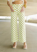 &amp; white checkered print pants