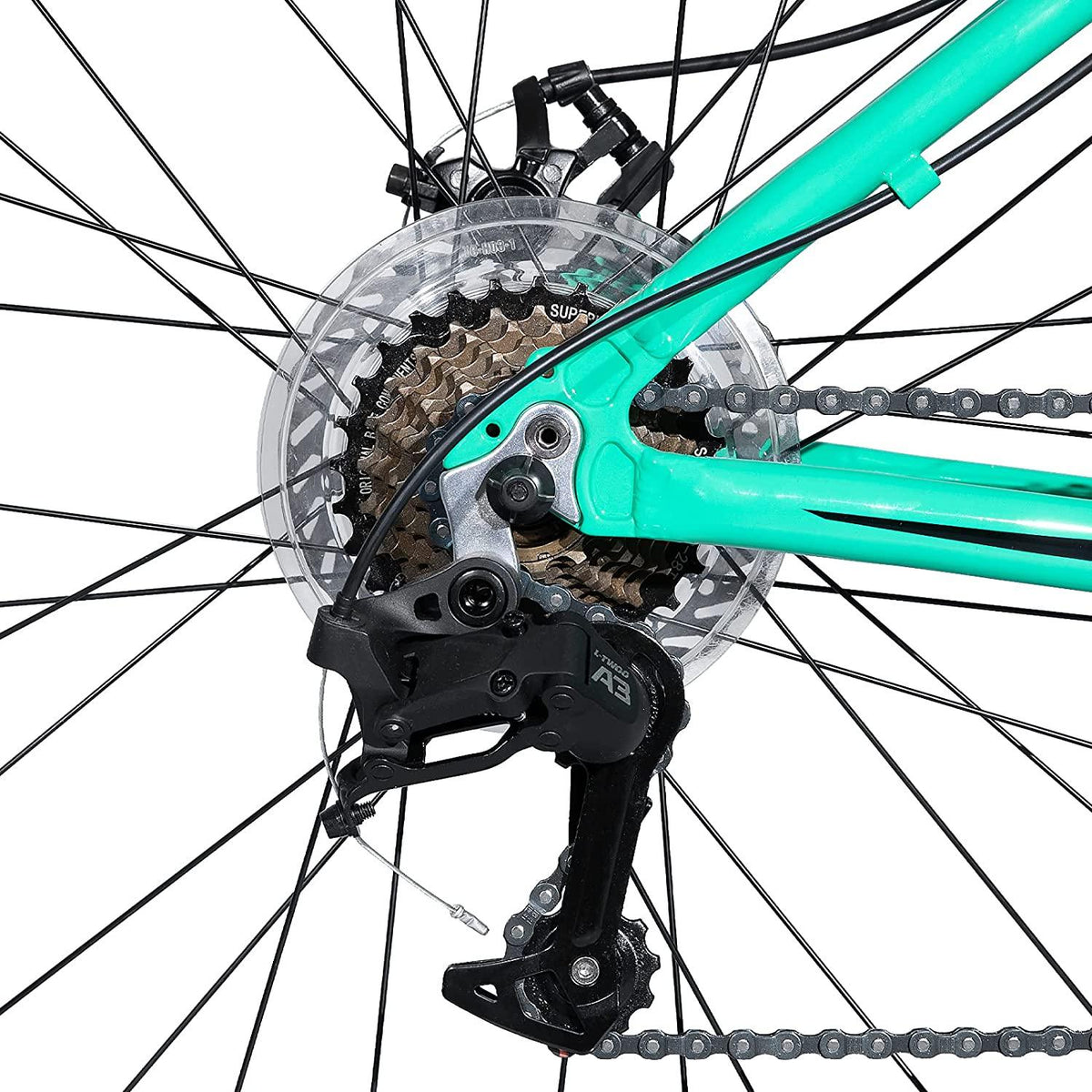 Hiland Mountain Bike 26/27.5 Inch Aluminum Frame 21 Speed with Dual Disc Brake Lock-Out Suspension Fork for Woman
