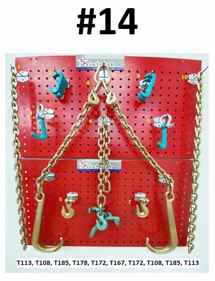 SET#14 -10 Piece Mega Set G70 V Chain J hooks flatbed tow truck wrecker V BRIDLE