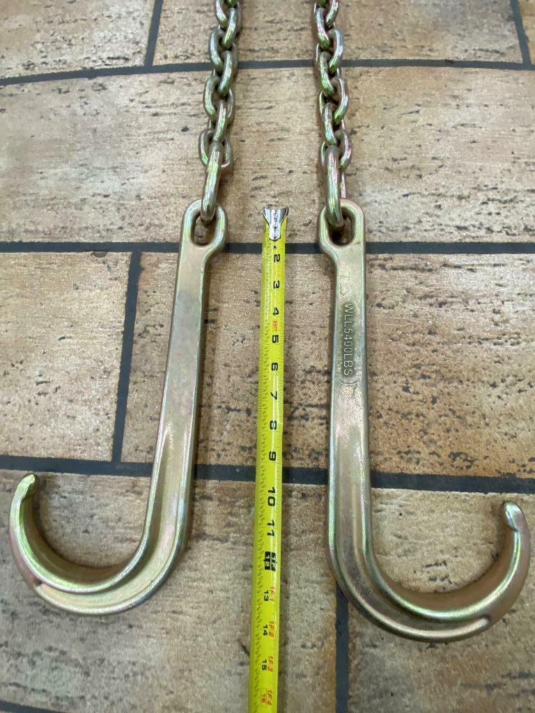 SET#14 -10 Piece Mega Set G70 V Chain J hooks flatbed tow truck wrecker V BRIDLE
